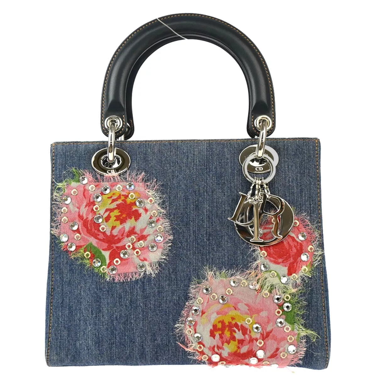 Sac à main Christian Dior bleu denim Lady Dior cannage 09 MA 0015 124545