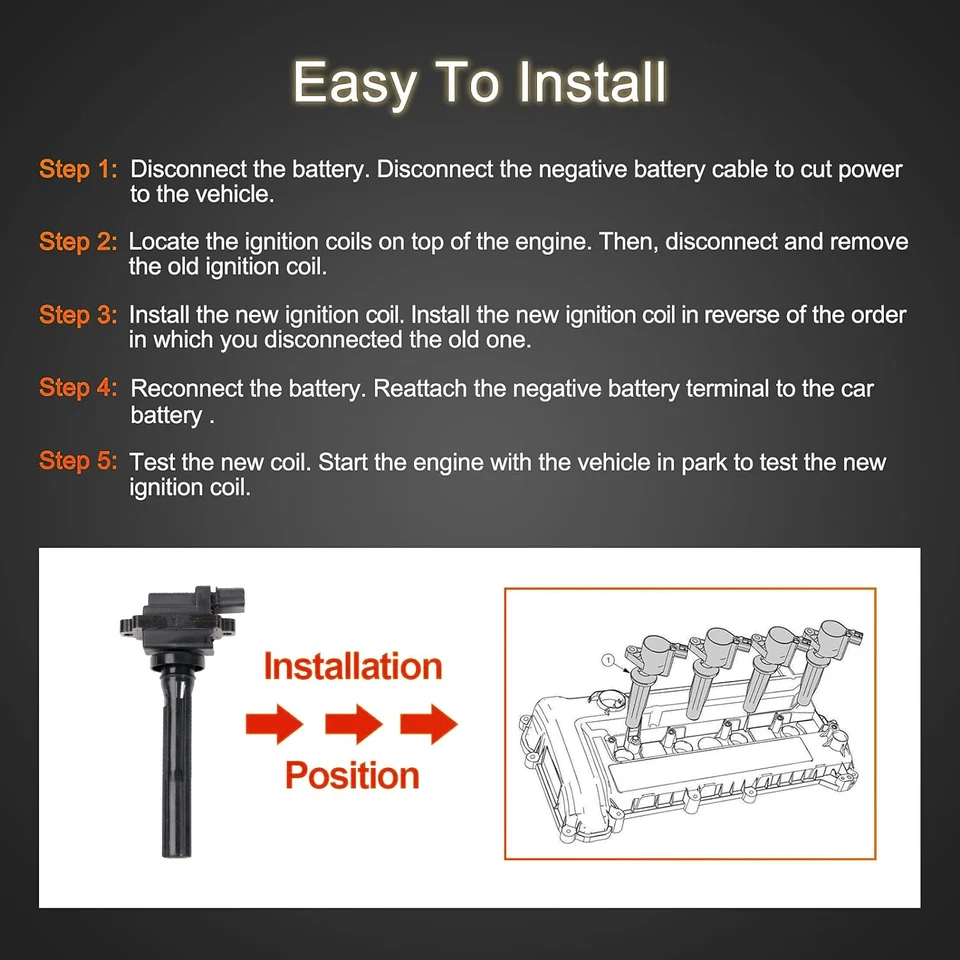 4X Ignition Coil Pack for Chevrolet Tracker /Suzuki Vitara Aerio Esteem Sidekick - Imagem 3 de 4
