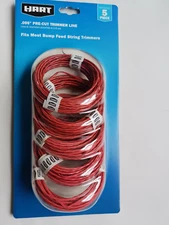 Hart 5 Pack .095" Precut Trimmer Line fits most bump feed string trimmers