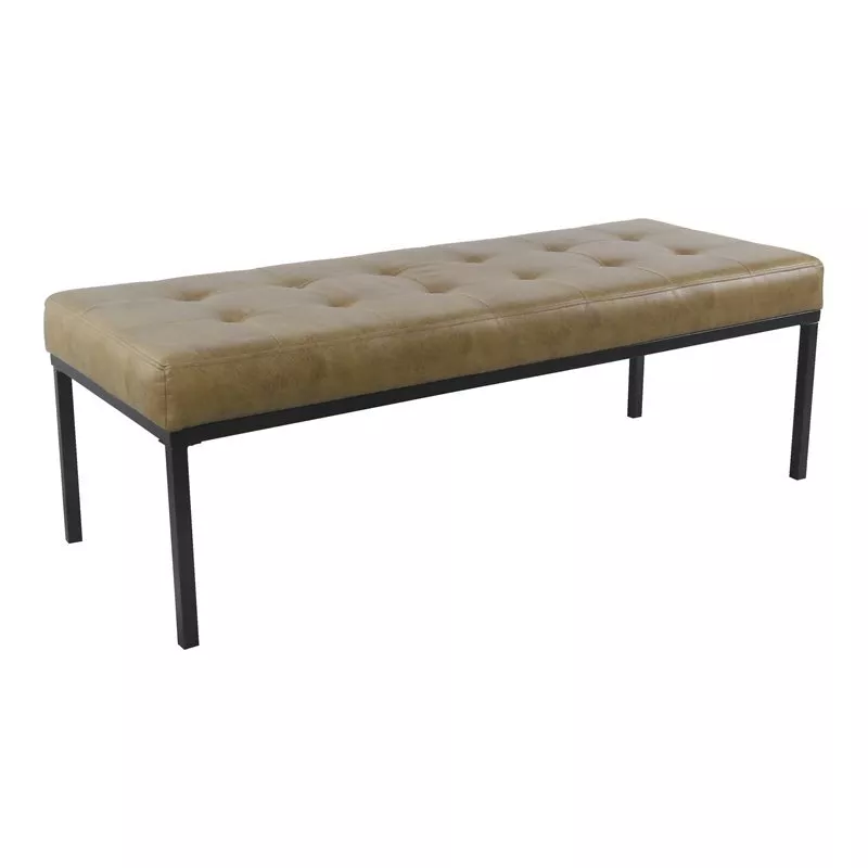 Homepop faux leather bench deals