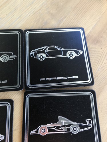 NOS PORSCHE UNTERSETZER LEDET LEATHER BLACK 911 CARRERA TURBI 944 TARGA JULIUS - Picture 7 of 12