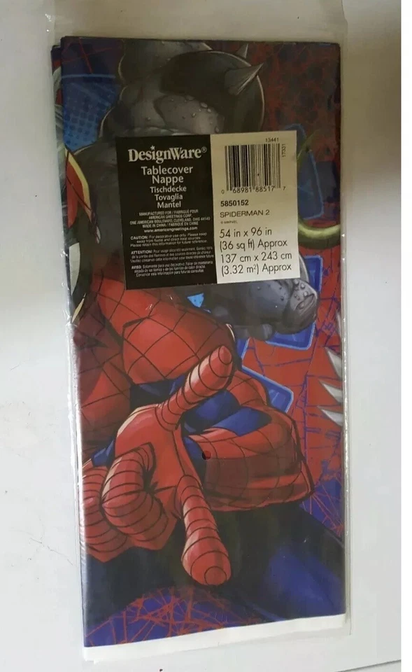 DESIGNWARE SPIDERMAN 2 mantel de fiesta de plástico NUEVO 54 pulgadas x 96 pulgadas AA86 Foto 2 de 2