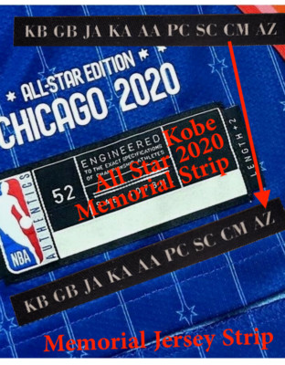KB All Star Strip Patch Kobe Bryant Lakers Basketball Iron On NBA jersey 2020 24