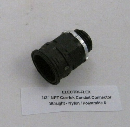 ELECTRI-FLEX 1/2" NPT Corrlok Rohrverbinder - gerade - Nylon / Polyamid 6 - Bild 1 von 3