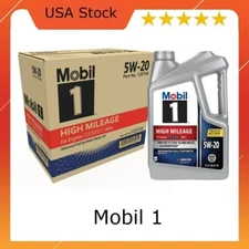 Mobil 1 High Mileage Full Synthetic Motor Oil 5W-20, 5 Quart (Pack of 3)