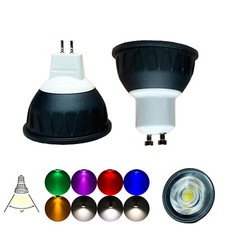 Dimmable COB LED Spotlight  GU10 MR16  10W 220V 12V 24V Black Gray Bright Lamps