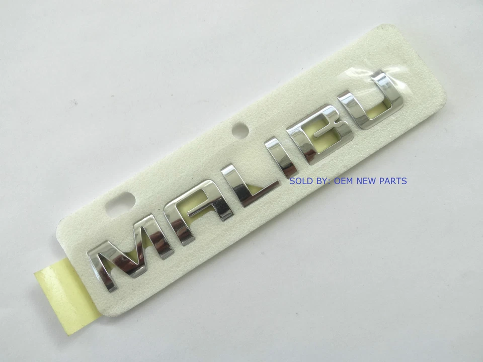 Chevrolet Malibu Rear Deck Lid / Trunk Chrome Malibu Emblem Nameplate new OEM Foto 3 de 4