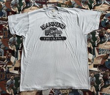 Vintage 80s Men’s Mannino Trucking Company Gray T-shirt Size XXL Made In USA