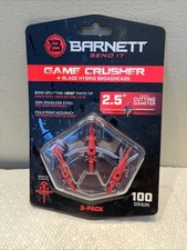 Barnett Game Crusher 4-Blade Hybrid Broadheads 100 Grain 2.5" Pack of 3 NEW