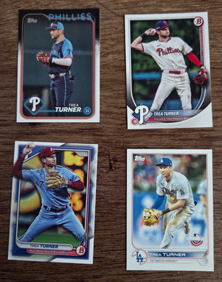 Trea Turner Topps & Bowman Baseball 4 Card Lot Dodgers Phillies - FREE SHIP