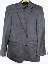 Jos A Bank Reserve Tailored Fit Gray Chalkstripe Super 110's Wool Suit 42R