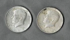 (two) 1964 kennedy half dollars - Philadelphia mint