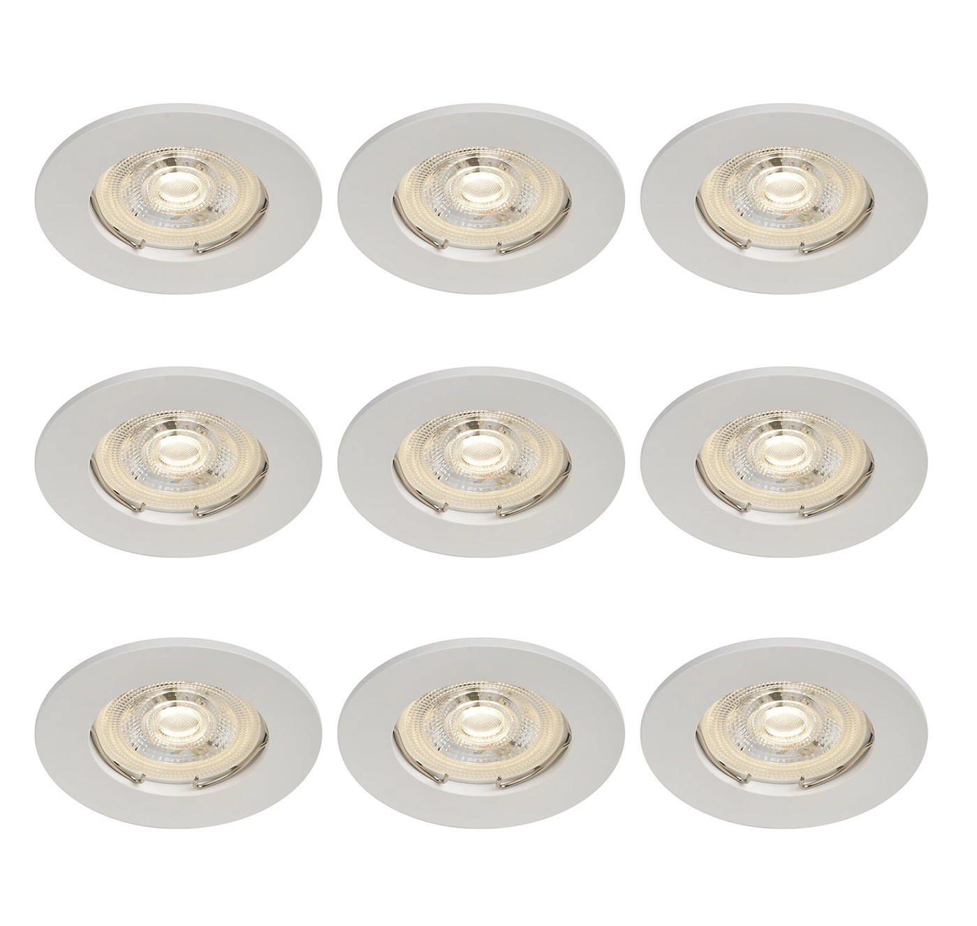 White Non-adjustable LED Neutral white Downlight 3.1W IP20, Pack of 9