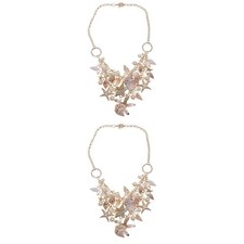  2 Pack Hawaii Kette Meerjungfrau Halskette Strand-Meer-Halskette