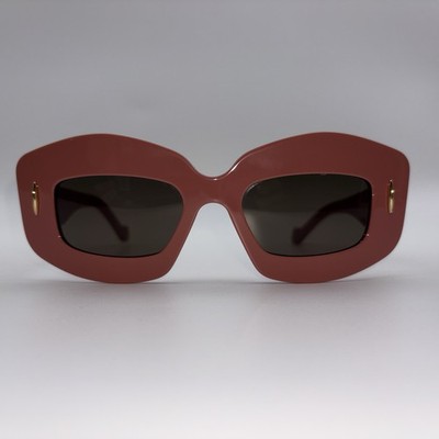 LOEWE Anagram LW40114I 72E Pink Sunglasses Brown Lens Rectangle Made in Italy