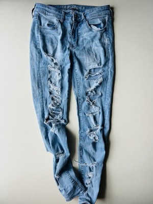 American Eagle Outfitters Women's Jegging Jeans Super Stretch Ripped 8 Regular
