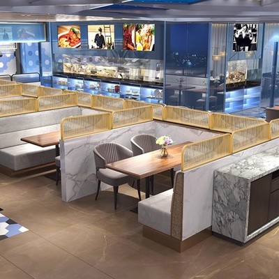 Restaurant Booth Single & Double & Screening /Divider Partition With Iron Frame