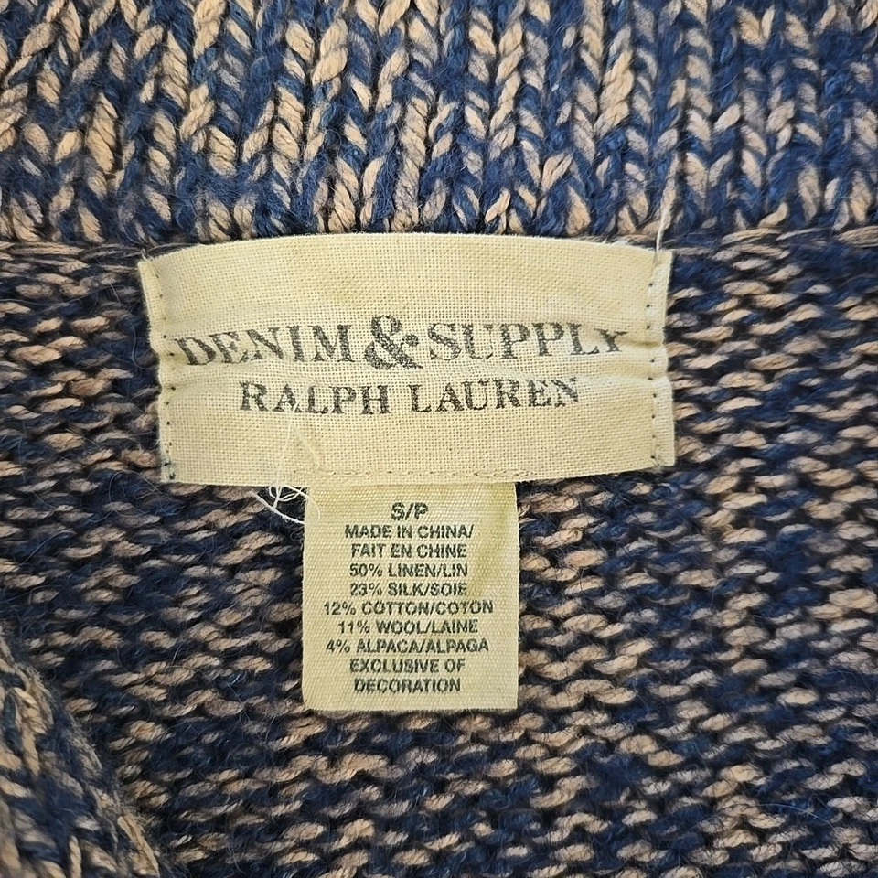Cárdigan Ralph Lauren Denim & Supply Cuello Chal Para Hombre S Lino Seda Lana Alpaca Foto 4 de 4