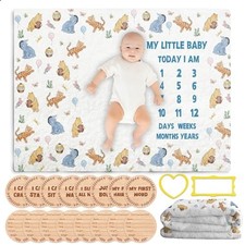 Toerifer Winnie Month Baby Blanket with Growth Chart, Baby Monthly Winnie 002
