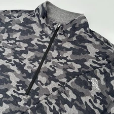 Straight Down Quarter Zip Shirt Mens Large Camo TPC Sawgrass Country Club Golf