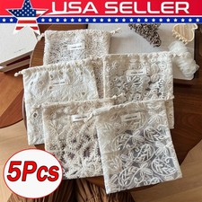 5Pcs Drawstring Storage Bag Pouch Small Cotton Bags Cloth Pouches with