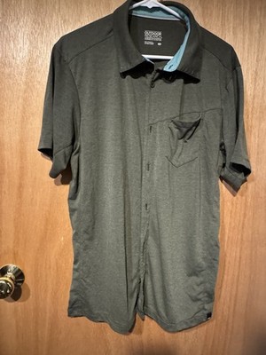 Out Door Research Size Large Short Sleeve Green Button Up (C1)