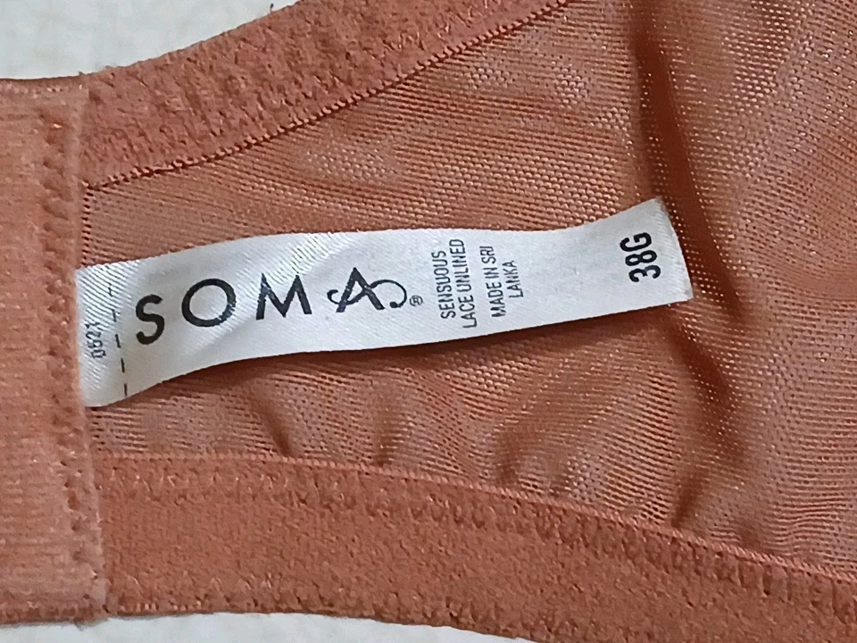 Soma Bra 38G Sensuous Lace Unlined Pink Underwire - Image 4 of 4