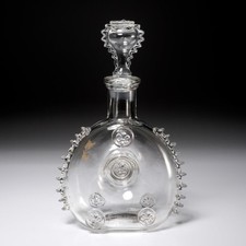 Antique Remy Martin Glass Bottle Decanter Baccarat Fleur de Lis Empty Vintage