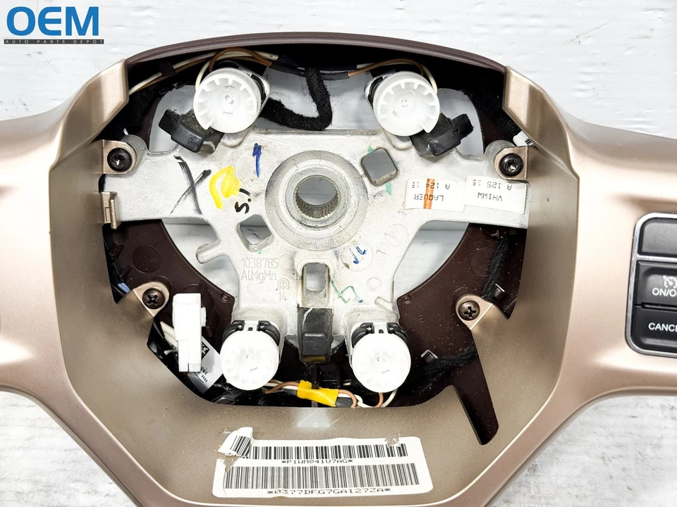 2013-2018 DODGE RAM 2500 LONGHORN STEERING WHEEL CONTROLS LEATHER WOOD GRAIN OEM - Image 3 of 4