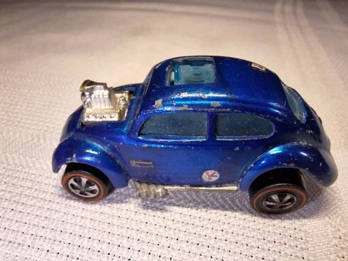 Hot Wheels Redline Custom Volkswagen 1967 Blue Vintage Original VW Bug Hong Kong