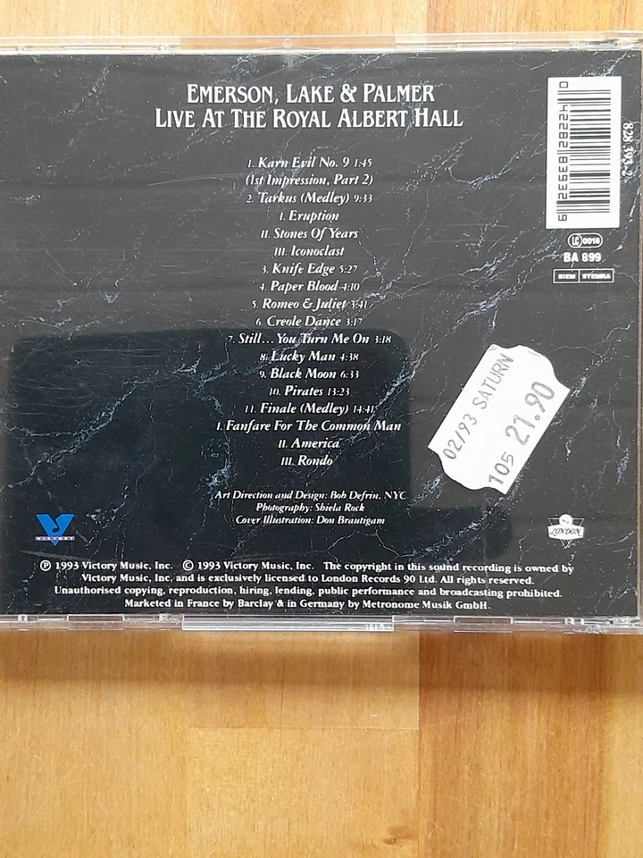 EMERSON,LAKE & PALMER - LIVE AT THE ROYAL ALBERT HALL    SEHR GUT - Bild 3 von 3