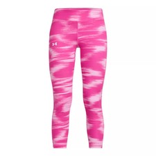 Under Armour Girls Motion 7/8 Leggings Medium Rebel Pink Printed Stretch Pants
