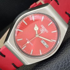 OROLOGIO VINTAGE SEIKO 5 AUTOMATICO 6309A JAPAN UOMO QUADRANTE COLORE ROSSO a701474-1