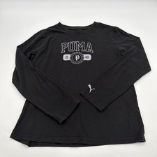 Puma Sweatshirt Women M Black Graphic Print Logo . 44655