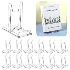 12 Pcs Acrylic Book Stand for Display Adjustable Clear Holder...