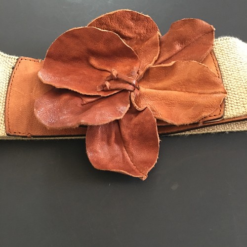 Cinturón elástico Banana Republic cuero marrón rosa hebilla talla XS hecho en Italia - Imagen 7 de 24