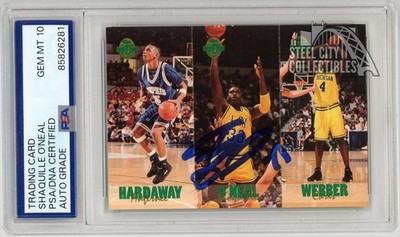 Shaquille O'Neal Hardaway Webber 1993 Classic Autograph Card TC1/6/11 PSA/DNA 10