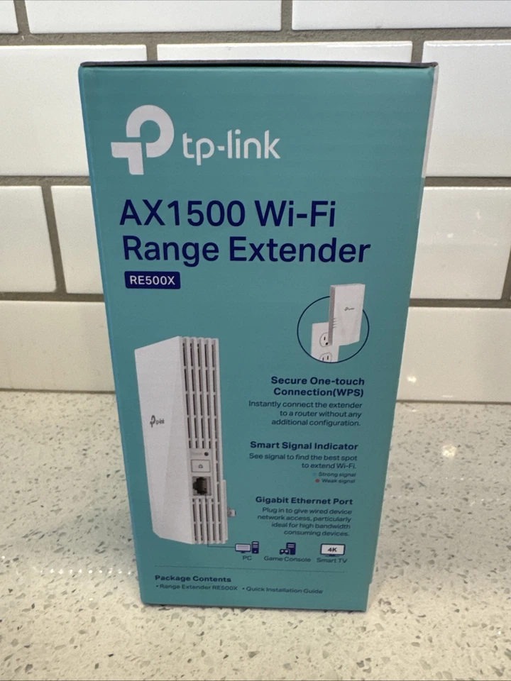 TP-Link AX1500 WiFi 6 Range Extender RE500X White Wall Plug 1500 Ft Dual Band - Image 4 of 4
