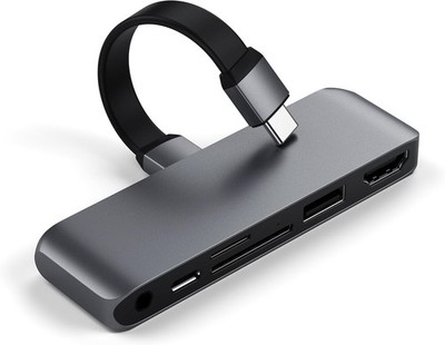 Satechi USB-C Mobile Pro Hub SD USB-Hubs Schwarz Neu (628)