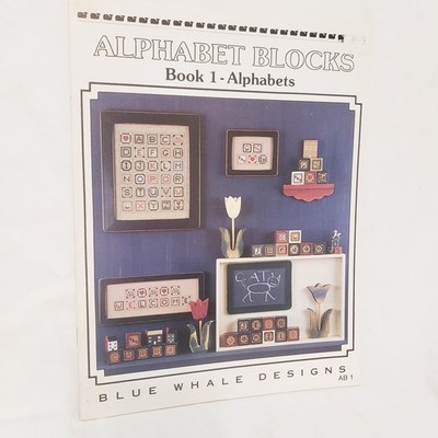 Alphabet Blocks Alphabets Cross Stitch Book 1 Pattern Blue Whale Designs 1988