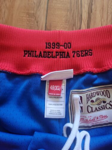 Mitchell & Ness NBA Authentic Alternate Shorts 76ERS 99-00 Blue Red Sixers 48 XL - Picture 4 of 6