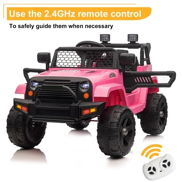LEADZM Dual Drive 12V 4.5A.h with 2.4G Remote Control Jeep Pink LEADZM Dual Drive 12V 4.5A.h with 2.4G Remote Control Jeep Pink