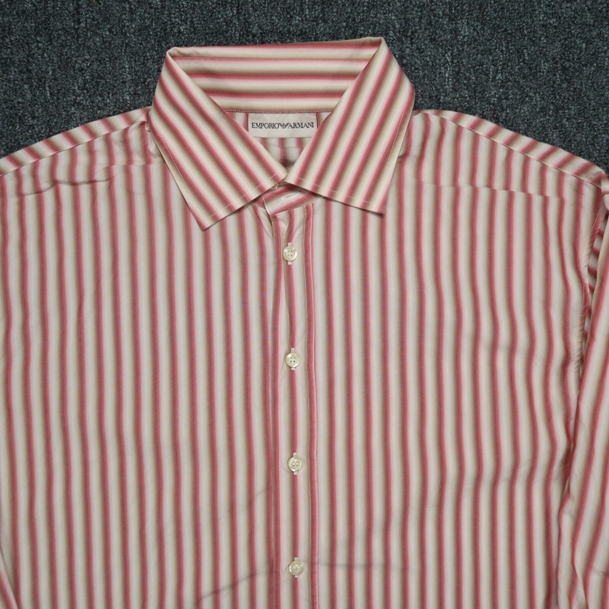 トップス 90s- EMPORIO ARMANI stripe shirt Vintage 90s Armani Light Blue Striped Button Down Shirt L