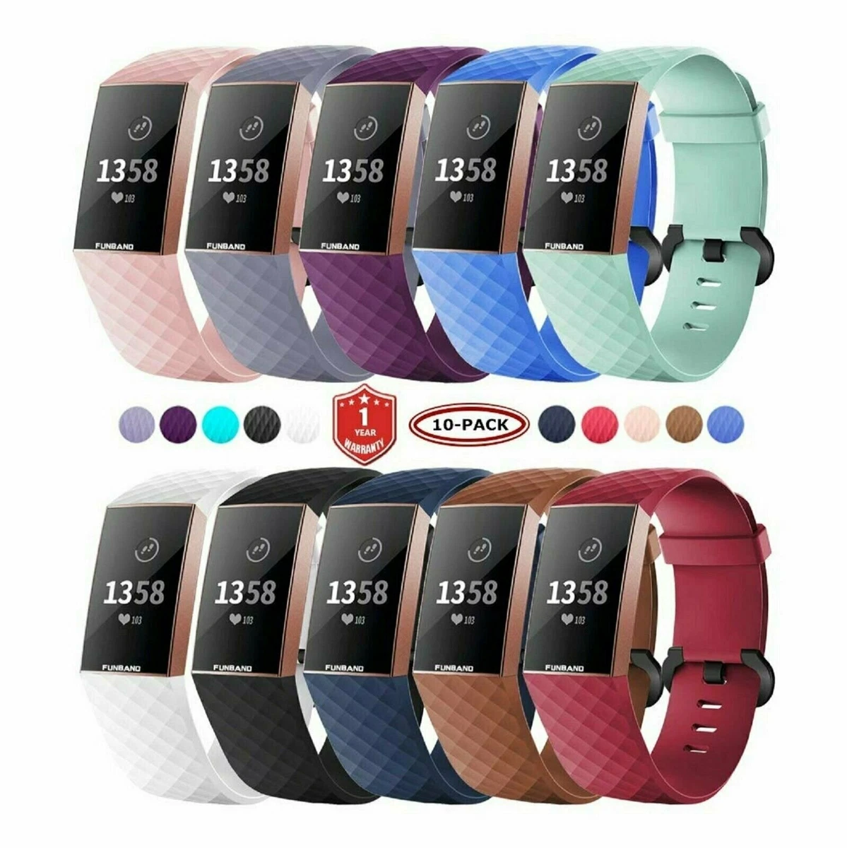 Bracelet de sport pour Fitbit Charge 3/4, bracelet resp., noir/gris