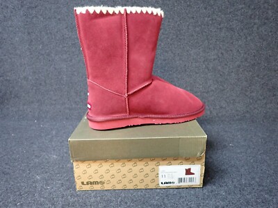 NEW Lamo Luna Suede Faux Fur Lined Winter Boots Burgundy Women's 11 (SS17)