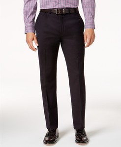 Nuevo $255 CALVIN KLEIN hombre de calce Ajustado pantalones traje de lana  púrpura pantalones de vestir 33W | eBay