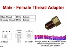 Brake Line Thread Adapter, Male M10 x 1 Bubble, Female M12 x 1 Bubble