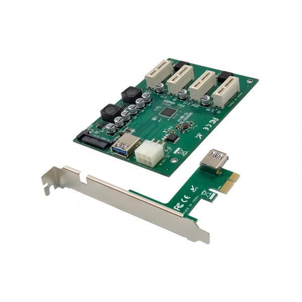 3733982 Conceptronic SCHEDA PCIe x1 a 4 Slot PCIe x1 Riser Card  CONCEPTRONIC EM