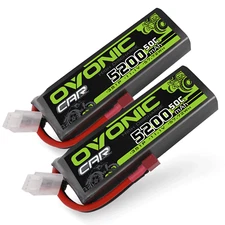 2X Ovonic 5200mAh 3S Lipo Battery 11.1V 50C T  for TC Car 1/10th RC Plane