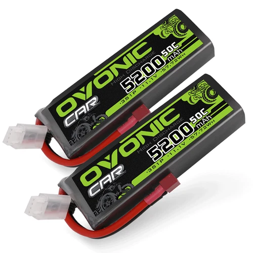 2X Ovonic 11.1V Lipo Battery 3S 50C 5200mAh with Deans & XT60 plug for RC Plane